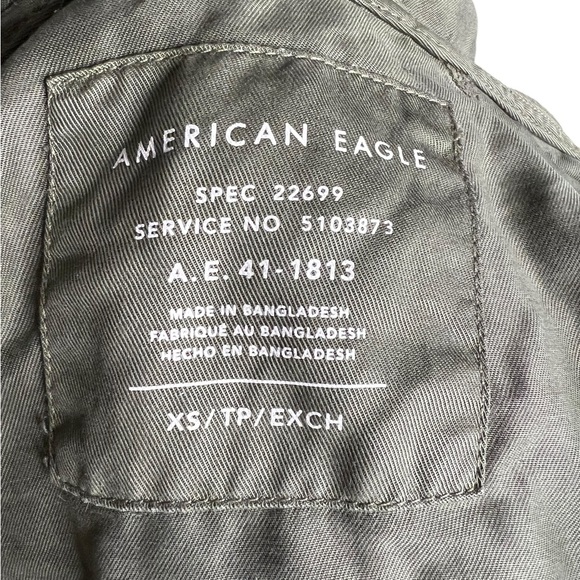 American Eagle Jacket Womens Size XS Green Military Lightweight Coat Hooded - Picture 5 of 12